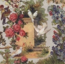 Serviette Poesie, Tauben, Säule, Rarität